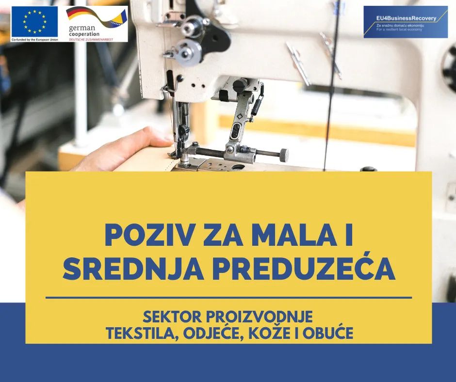 eu4business's tweet photo. @ilo uz finansijsku podršku @eubih i  #FederalRepublicGermany poziva #SMEs iz sektora proizvodnje tekstila, odjeće, kože i obuće u #BiH da dostave projektne prijedloge u okviru #EU4BusinessRecovery do 17. 12.2021. Više ➡️ https://t.co/kMte12QKy3 https://t.co/jiaKesTuqP