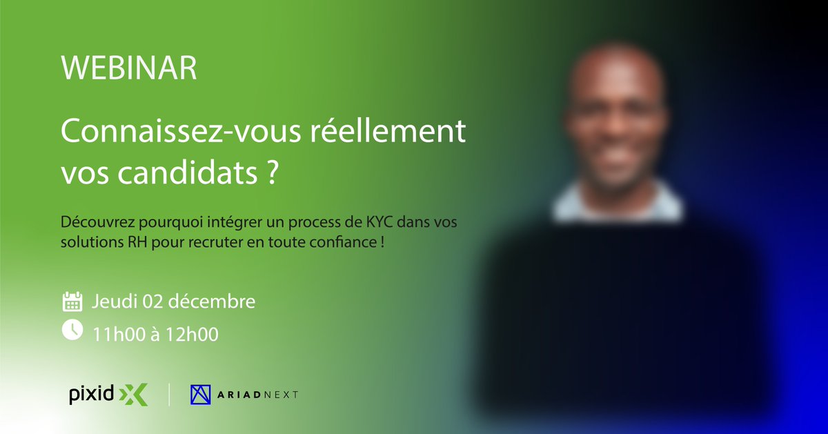 En France, plus de 210 000 personnes sont victimes d'usurpation d'identité. Alors êtes-vous toujours sûr de connaître vos candidats ?  

Découvrez pourquoi le KYC (Know your customer) est important pour recruter en toute confiance.

Inscrivez-vous : pixid.clickmeeting.com/pixid-ariadnex…