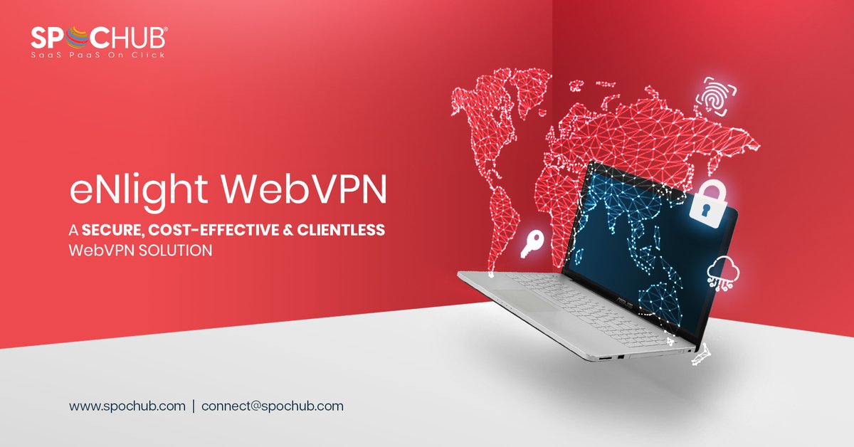 spochubofficial's tweet photo. With eNlight WebVPN, users get an intelligent &amp; cloud-hosted, clientless VPN solution that comes with a built-in WAF for providing Layer 7 Security. Explore more at https://t.co/UWmzP2zsqa

#clientlesswebvpn #security #spochub #webvpn https://t.co/ne0UoLufHR