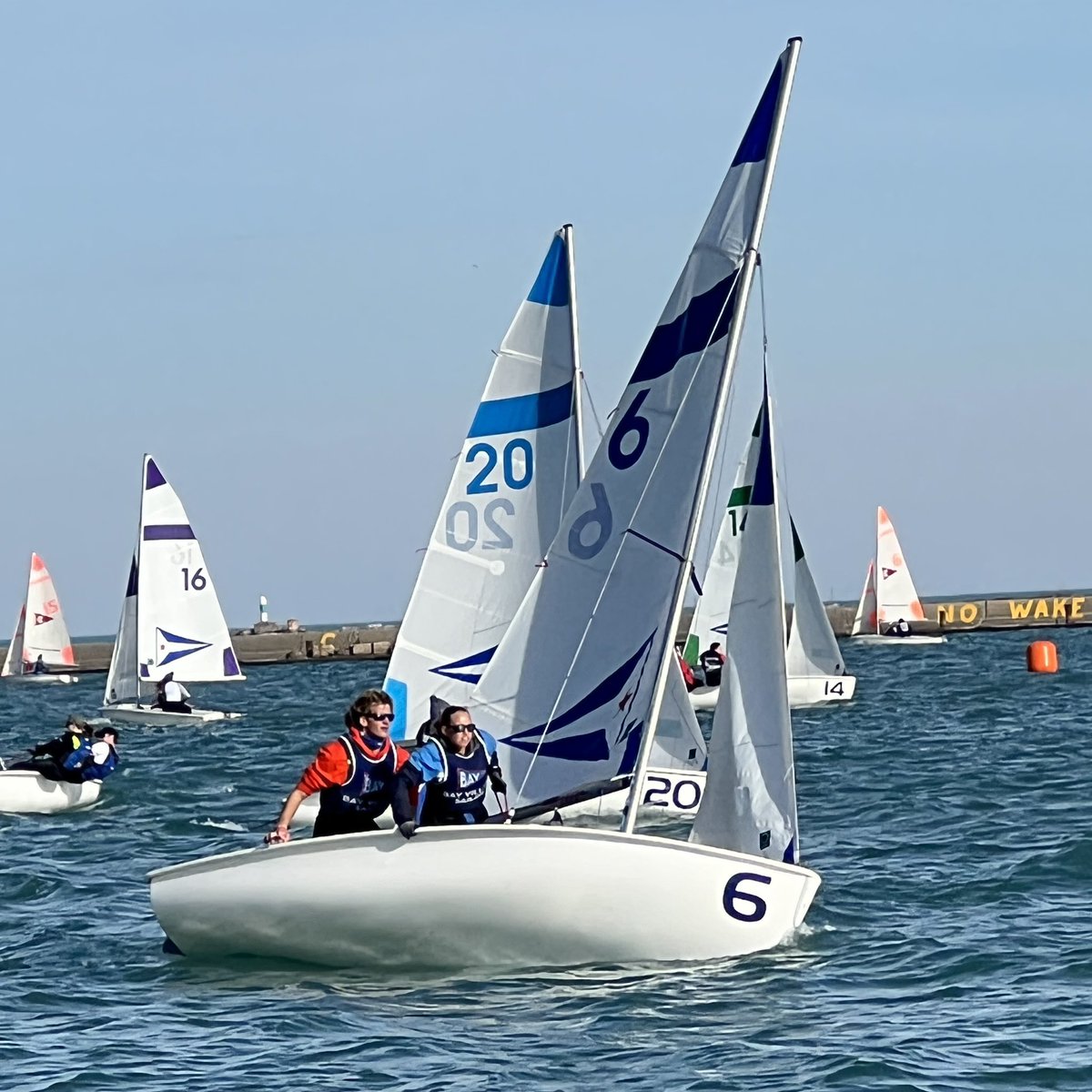 HISTORY! Bay🚀Village WINS the Great Lakes Championship - the FIRST Ohio high school sailing team to win! Skipper Jack Vanderhorst and crew Ashley Almquist won A div by an amazing 60 points! Jonathan Mack skippered B div w/crews Annika Vanderhorst and Ella Adelman. <a href="/BayAthletics/">Bay Athletics</a>