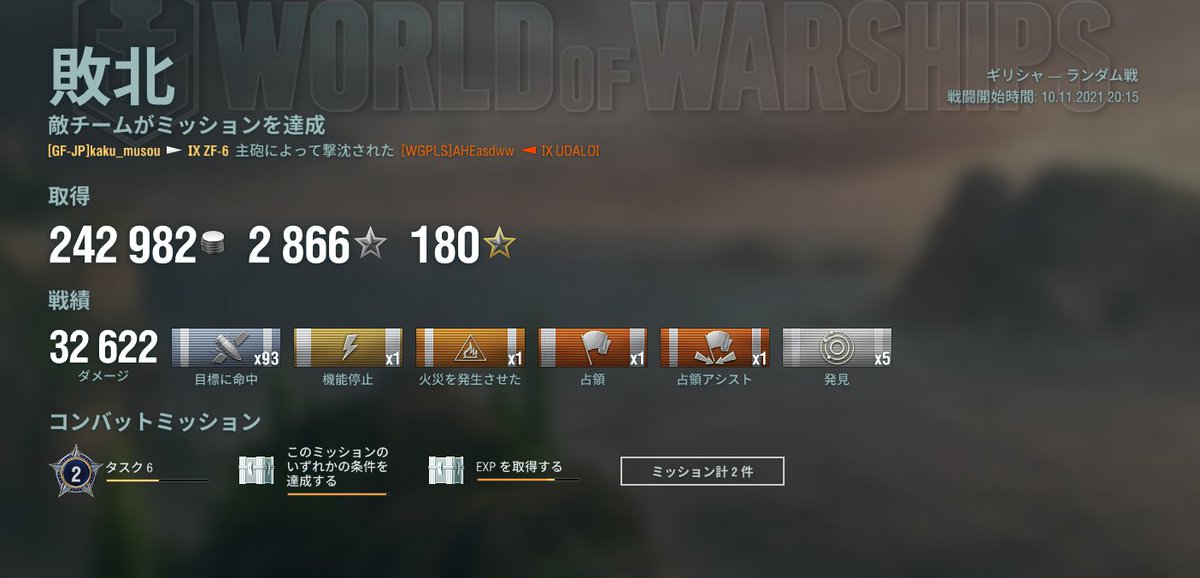 KakuMusou's tweet photo. 完敗2
今日も勝てぬ
#wows #worldofwarships #WoWSGFJP https://t.co/qNl64djDnn