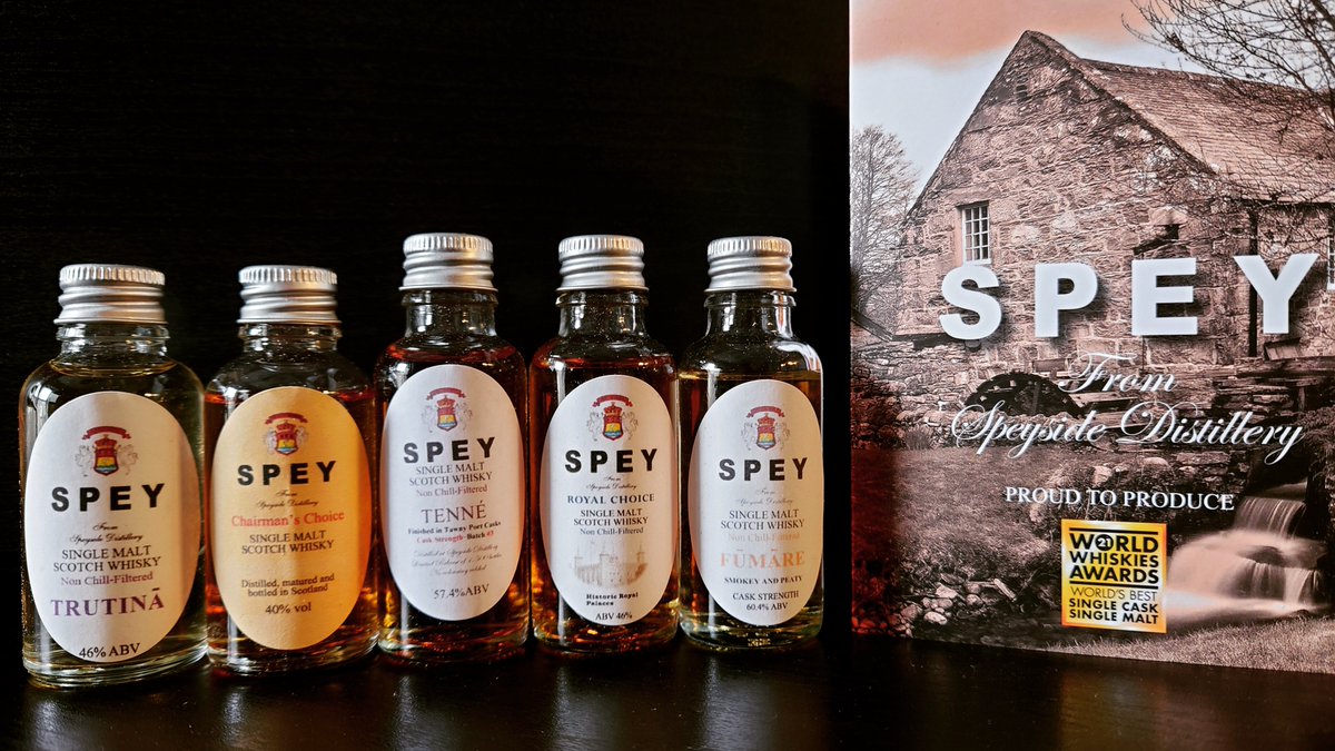 SpiritAndWood's tweet photo. @SpeySingleMalt was on the itinerary for my sadly aborted @spirit_speyside #dram21 trip. So I'm thankful for the opportunity to try these #SpeysideDistillery drams this evening with @TheWhiskyWire and @TweetTastings. Follow along at 19:00! https://t.co/6957NN94g3
