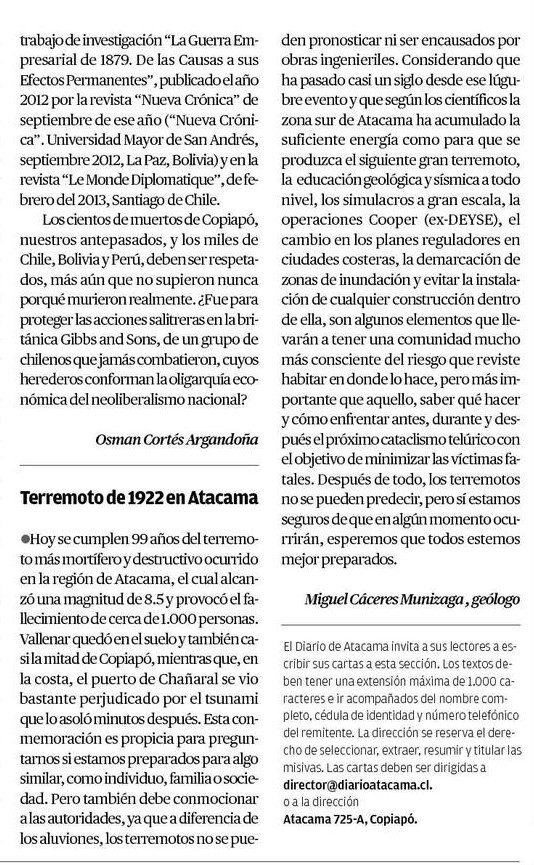 MakeStanne's tweet photo. Hoy 10 de noviembre se cumplen 99 años del #terremoto + desastroso y mortífero ocurrido en #Atacama, efemérides que debe llevar a reflexionar como sociedad si estamos preparados para el siguiente. @chanarcillo @diarioatacama @Sismos_CSN @RedGeoChile @RADIONOSTALGICA @onemichile https://t.co/0JeqgbMICV