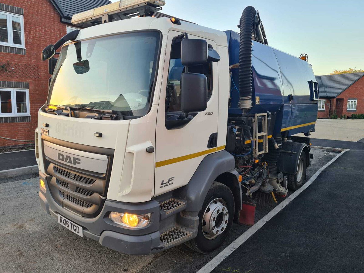 Take a look at our new sweeper! Pictured here on its first job with Shawn, in Malvern for Shannonside Engineering. Thanks guys! 👍 #planthire #sweeper #worcestershire