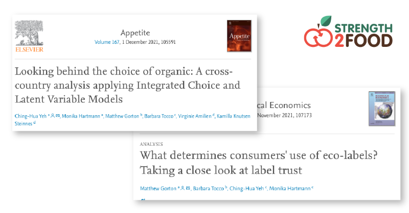 SciFoodHealth's tweet photo. 🆕 #Strength2Food findings on organic labels have been published!

Undertaken as part of the project’s research on #EUQuality Schemes, the studies focus on:
🍎 the role of #organiclabelling in consumers’ purchase decisions for apples
🔍 consumers' trust in eco-labels
