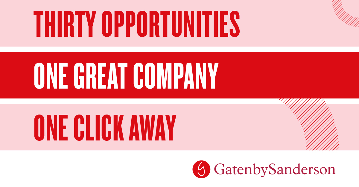 Clients tell us we deliver a consistent world class service and want us to do more of what we do; we are thrilled to launch our own recruitment campaign today! 30 opportunities available. Be part of shaping a better society and get in touch with us today: joingatenbysanderson.com