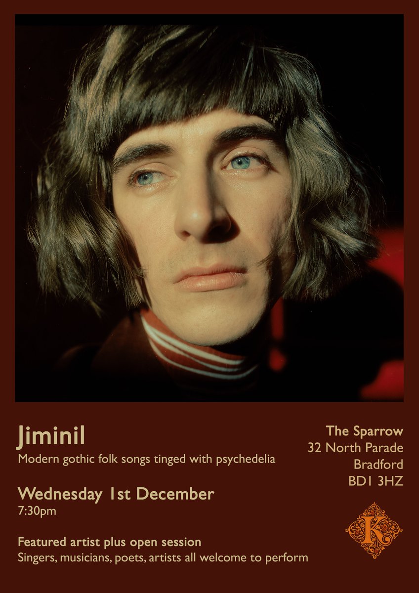 KRSpencerMusic's tweet photo. The next evening at @thesparrowbd1 is Wednesday 1st December, featuring this beautiful musician: @jiminil_.

Take a listen to his latest single here, I LOVE it: https://t.co/9Ed5O5OZe8

Come down to the Sparrow in December to hear for yourself. https://t.co/ucgSPuVvkr