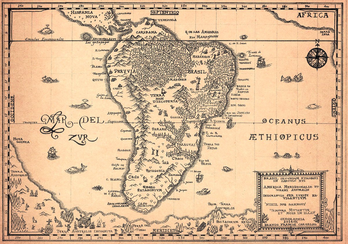 From the archives

Brazil secvnduvm Europe in XVI Century, by @BrendoFCarvalho 

"a work I did when I finished my Geography's Bachelor studies. My research was about European Maps made by European cartographers explaining about Brazilian colonial space"

cartographersguild.com/showthread.php…