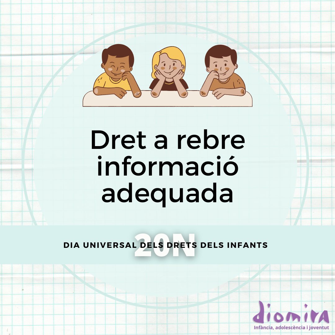 🗓️ Avui celebrem el Dia Universal dels Drets dels Infants.
🧑‍⚖️ L'any 1989, les Nacions Unides van aprovar la Convenció dels Drets de l’Infant. 
✊ Seguim reivindicant i treballant pels seus drets. Fes-ne difusió!

#20N #dretsinfants