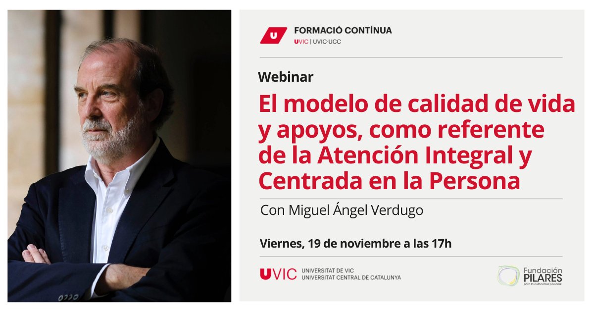 🔴 Webinar

El modelo de calidad de vida y de apoyos, como referente de la #AICP ➡️ Con Miguel Ángel Verdugo, catedrático de la Universidad de Salamanca.

🗓️19/11 🕖A las 17h ✍️bit.ly/3w8BTDW