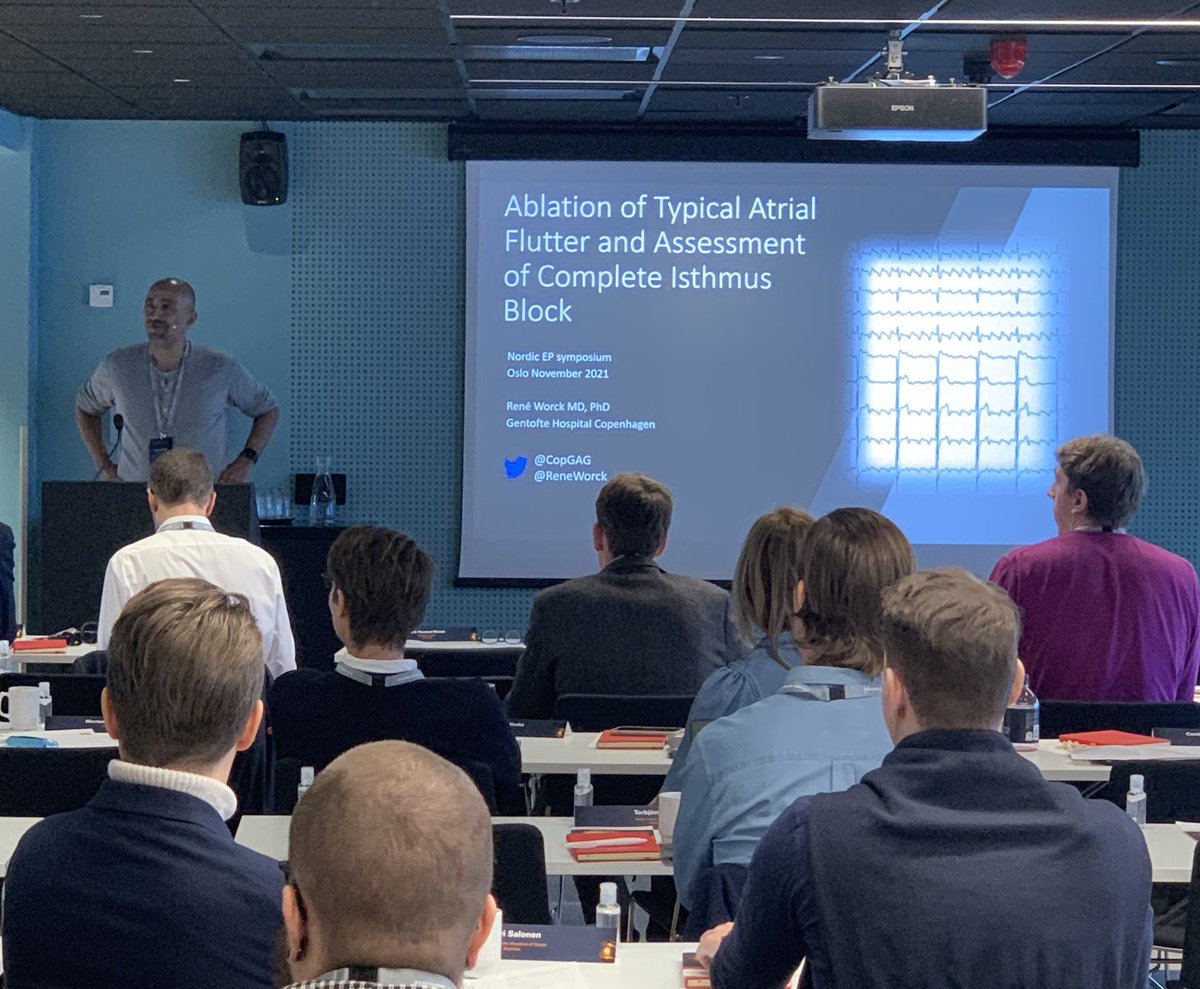 Great presentation from @ReneWorck on the ablation of typical atrial flutter, at the Nordic EP meeting in Oslo. 🤓
#ePeeps #cardiology #electrophysiology #CardioTwitter