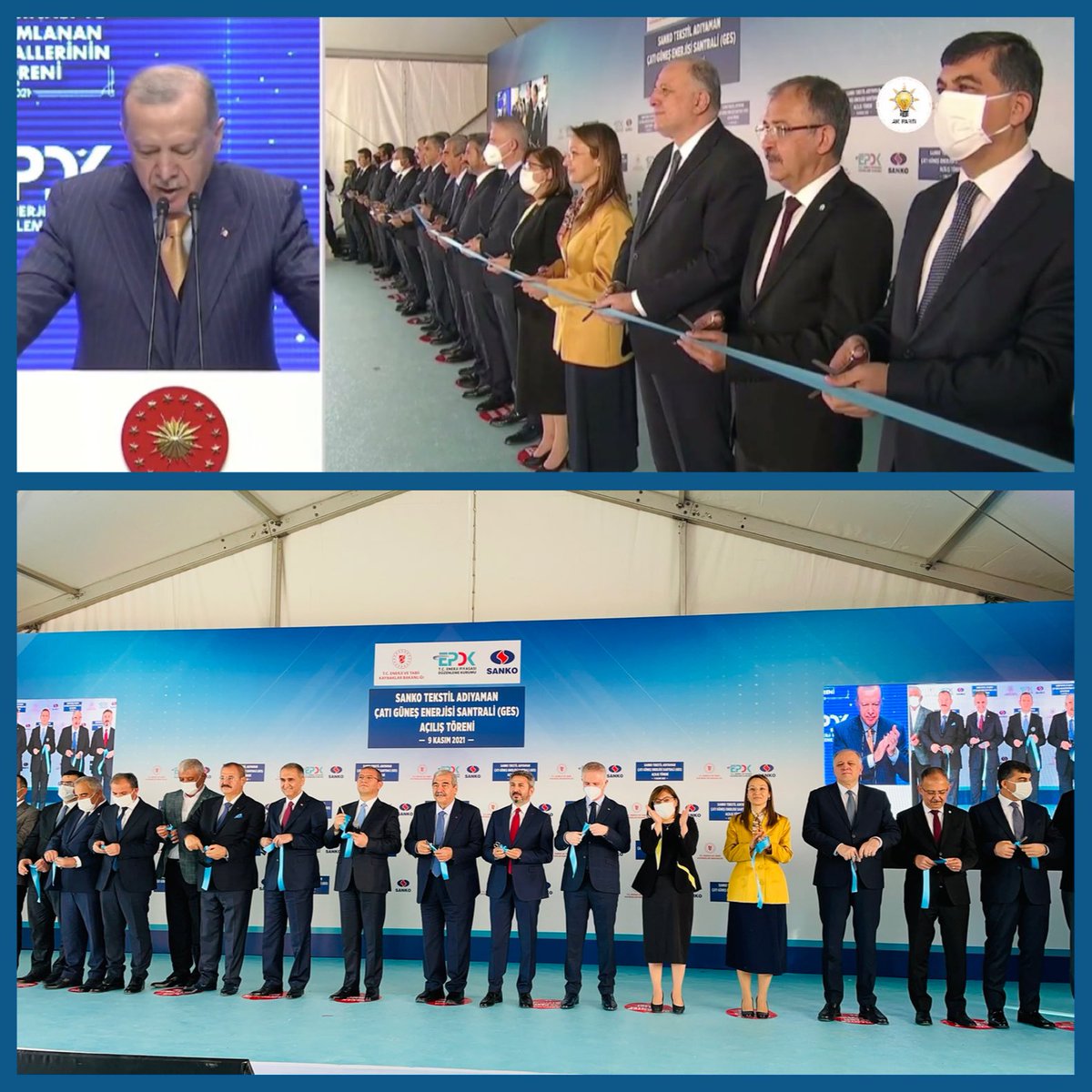 📍Cumhurbaşkanımız 
Sn. <a href="/RTErdogan/">Recep Tayyip Erdoğan</a>’ın çevrimiçi katılımlarıyla ADIYAMAN ÇATI GÜNEŞ ENERJİSİ SANTRALİ’nin açılış törenine katıldık. ✅ ☀️ 

Bu tesisi ülkemize kazandıran <a href="/SankoHolding/">SANKO Holding</a>’e ve tüm sanayicilerimize teşekkür ediyorum.
