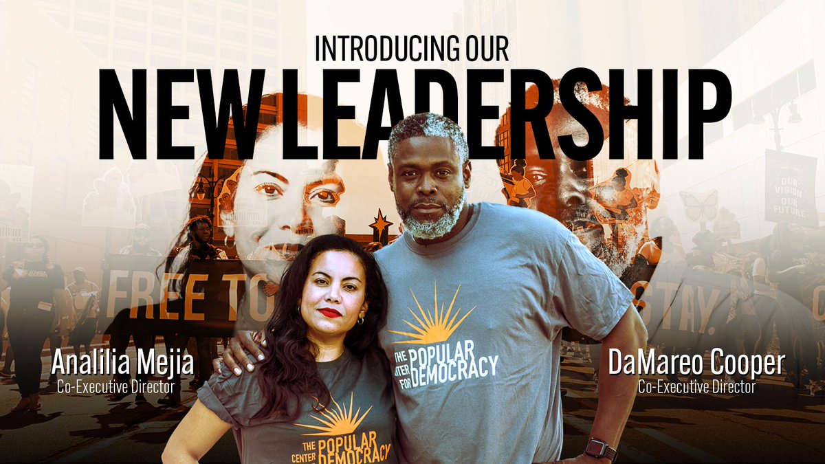 popdemoc's tweet photo. IT STARTS WITH A SPARK! 💥 El Poder es la gente. We are ecstatic to announce our movement's newest Co-Executive Directors 🥁:
🎉Analilia Mejía and DaMareo Cooper.🎉 #LeadingTogether https://t.co/W1leYz0eFY