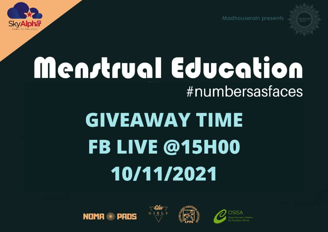SkyAlpha_HD's tweet photo. Stand a chance to win M100.00 worth of airtime! ๐๐
Just follow NumbersAsFaces @OSISA, @SkyAlpha_HD, @LapengD and Girls Like US on Twitter, IG and Facebook
Drop us a DM and share how Covid-19 has affected your periods.
#numbersasfaces #radiotothestars https://t.co/e2CUQurHbb