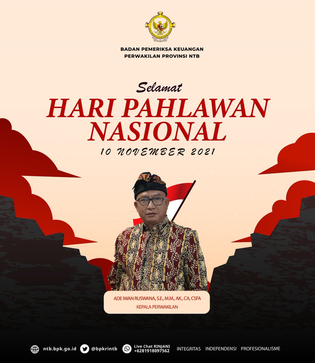bpkrintb's tweet photo. Di momen Hari Pahlawan ini, mari bangkitkan semangat untuk terus berkarya dan mengharumkan nama Indonesia di mata dunia.

Selamat #HariPahlawan2021 #BPKawan semua!🇮🇩 https://t.co/sTDyixHwXO