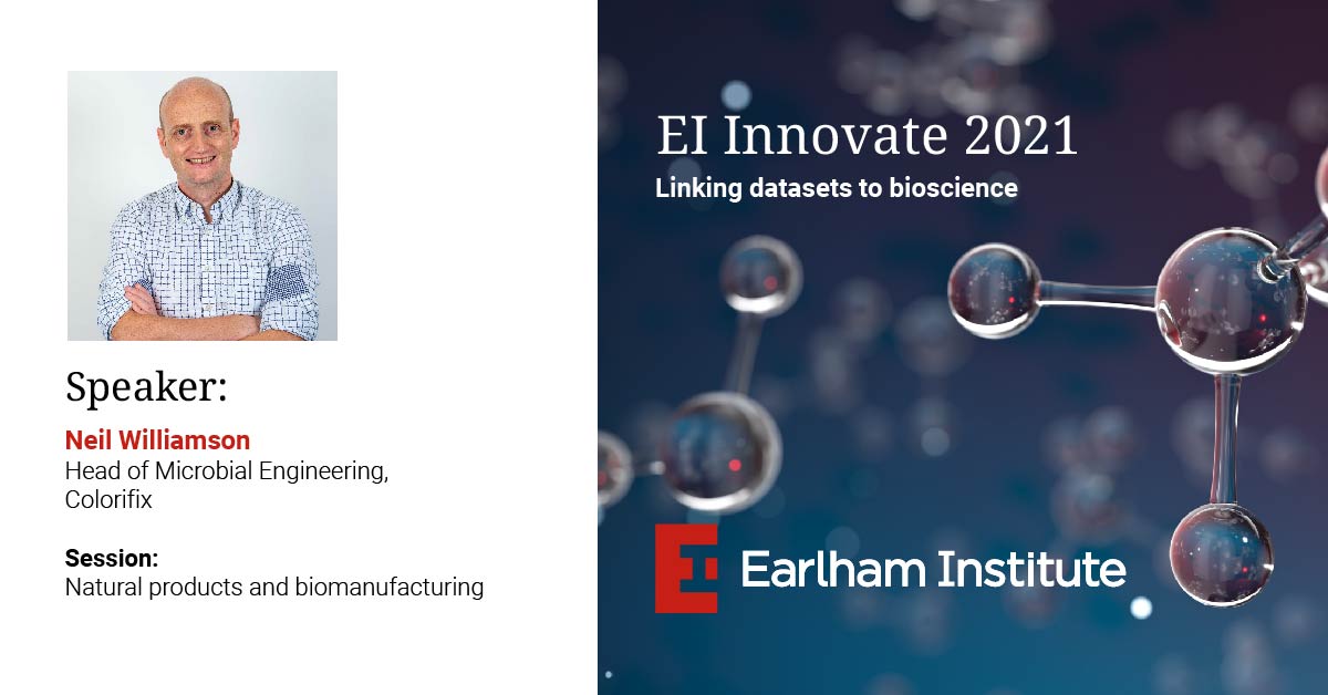 FelicityKnowls's tweet photo. Join us for #EIInnovate 2021 where Neil Williamson from @colorifix will present how bioengineered microbes are being used to reduce the in the textile industry to reduce the impact on the #enviroment
#Sustainability
https://t.co/88MktefmQP
@IBioIC @KTN_Biotech #SNaPNet #synbio https://t.co/b8Qicyn7rU