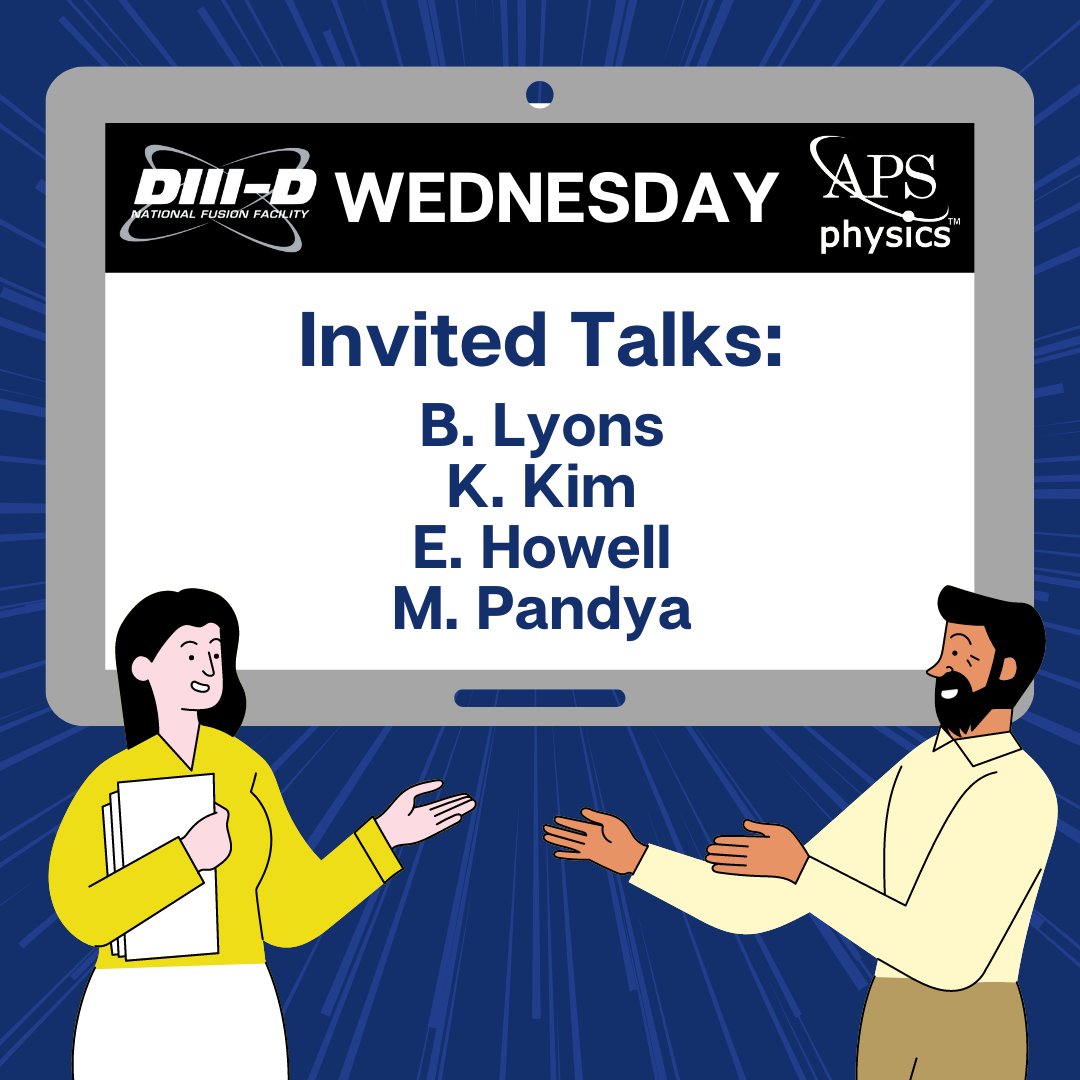 d3dfusion's tweet photo. It's Day 3 of #APSDPP and today we have four invited talks to share with you! From Dr. Lyons' talk on a newly-developed workflow called STEP to Dr. Mihir Pandya's talk on early detection of internal magnetic fluctuations, it's sure to be a great day for scientific discourse! https://t.co/eFxopyuum9