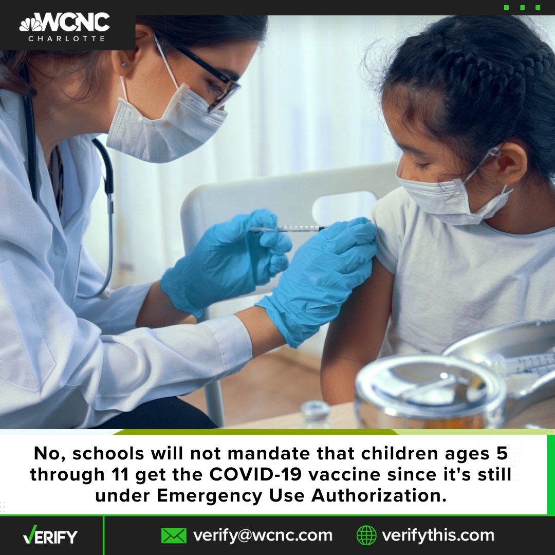 wcnc's tweet photo. Will schools mandate the #COVID-19 #vaccine when it's under Emergency Use Authorization? Our @MeghanBragg #verifies ----> https://t.co/PG6C42Wcjj https://t.co/EuSYYJP95D