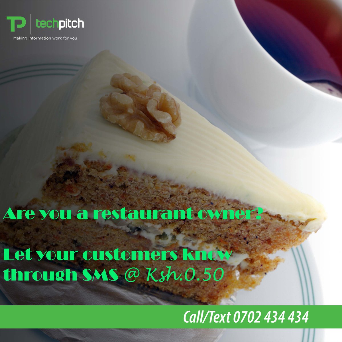 tech_pitch's tweet photo. Are you a restaurant owner?
Wish to send out daily menu and pricing adjustments, as well as other unique offers to your customers.

Sign up today https://t.co/xLrQa6gSyd and get 100% bonus on your first purchase

Call|Whatsapp | 0702434434 |0705434434

#FikiaMteja #BulkSMS #SMS https://t.co/8Pr0H973Zg