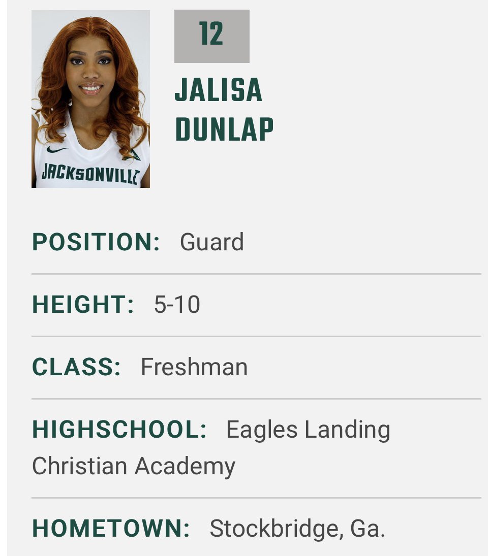 Congratulations to <a href="/ELCAChargers/">ELCA Chargers</a> &amp; <a href="/ElcaWomen/">ELCA Lady Chargers Basketball</a> Alum <a href="/JalisaDunlap1/">Jalisa🦄</a> 

Jalisa had 13 points on 5-7 shooting in her 1st collegiate game for Jacksonville University. So proud of you Jalisa!
