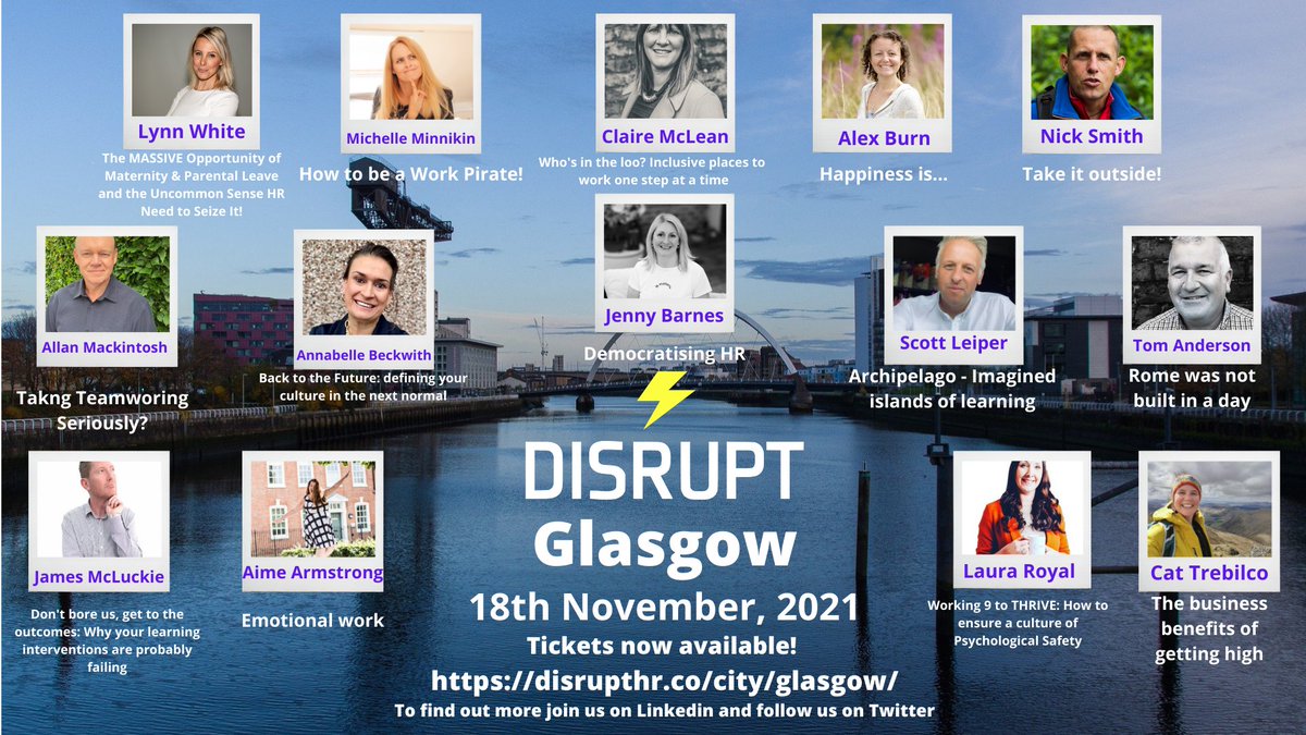 It's just over a week to go, and there are only a few tickets left.  
We have some truly inspirational, exciting and entertaining speakers for you and having seen their presentations I'm even more excited about seeing them live 😆
eventbrite.co.uk/e/disrupthr-gl…