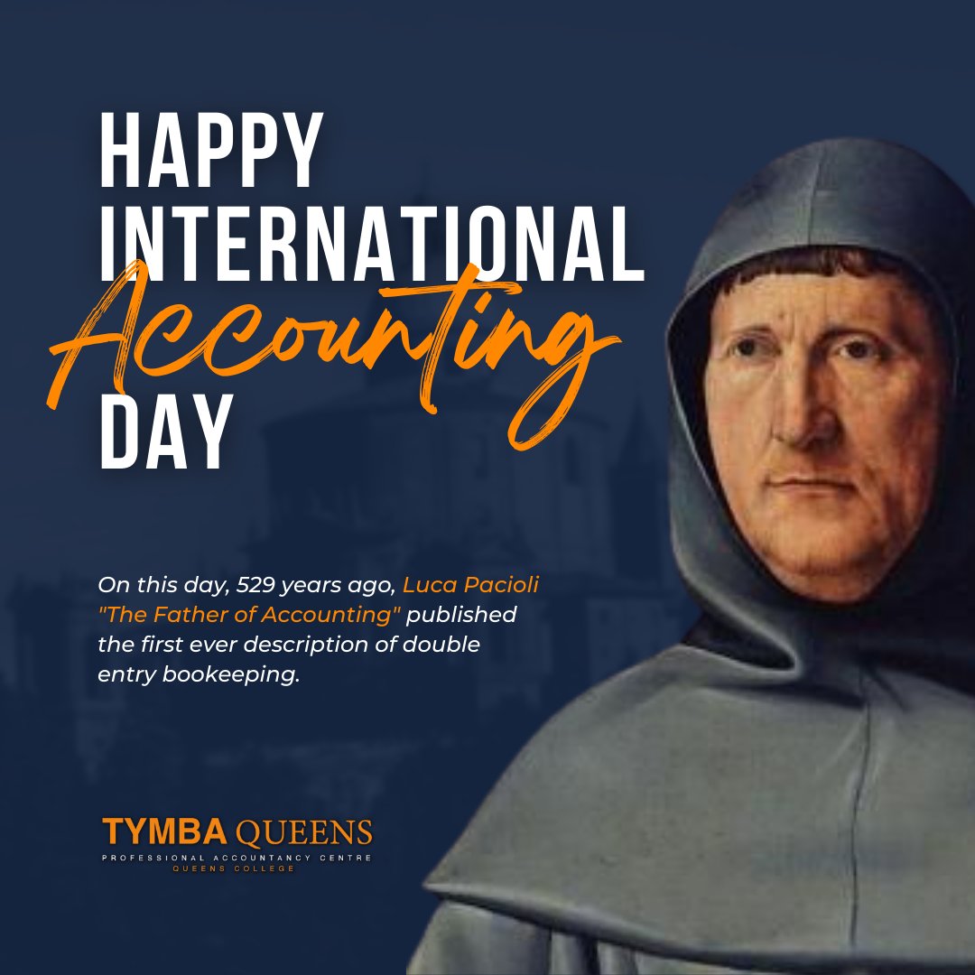 TymbaQ's tweet photo. Happy International Accounting Day!

On this day 529 years ago, Luca Pacioli published the first ever decription of double entry bookeeping!

Passion . Agile . Deliver https://t.co/vRY4qsOY4L