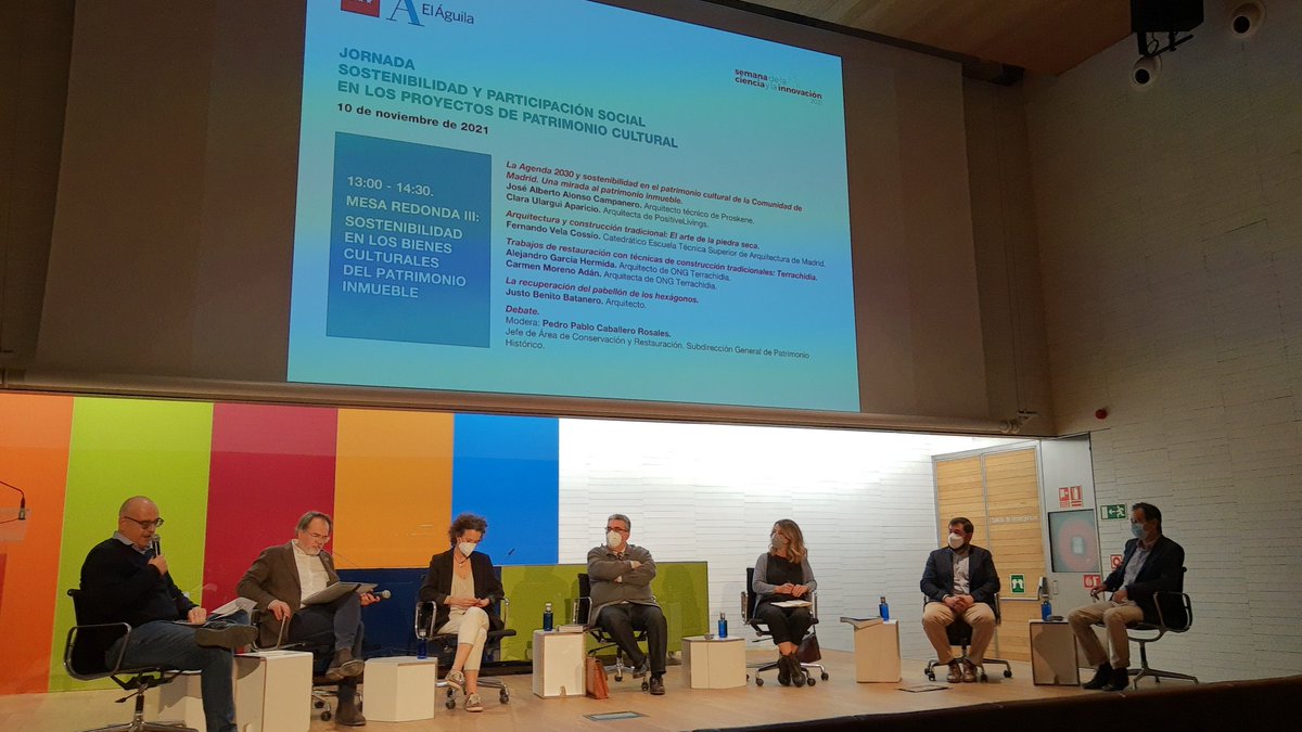 Llegamos a la tercera y última mesa de la jornada “Sostenibilidad y participación social en los proyectos de patrimonio cultural”, titulada “Sostenibilidad en los bienes culturales del patrimonio inmueble”.
🧵