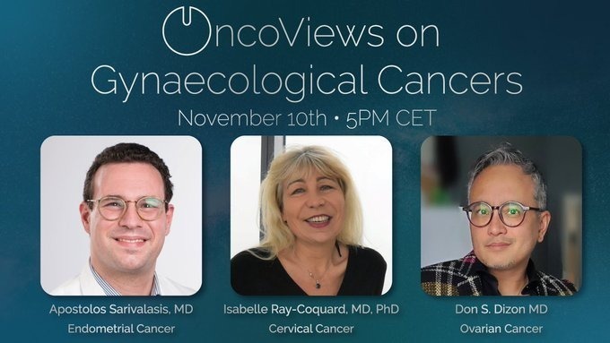 DocmeetingsOnco's tweet photo. OncoViews on Gynaecological Cancers
​@OncoViews
11/10, 5PM CET+2

Ovarian Cancer, Cervical Cancer, Endometrial Cancer

Don S. Dizon
Isabelle Ray-Coquard
Apostolos Sarivalasis

https://t.co/ldxMpI7Xv6

#webinar #médico #médica #oncology #oncologia #ginecology #ginecologia #obgin https://t.co/rNW6nu8DDn