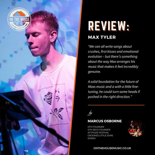 New review by Marcus Osborne for synth-pop artist Max Tyler! 🎹
Full Review:
onthehousemusic.co.uk/max-Tyler 
Sign up for free to have your music reviewed, post reviews &amp; plant trees via Just One Tree 🌳 
onthehousemusic.co.uk/register

@_maxtylermusic