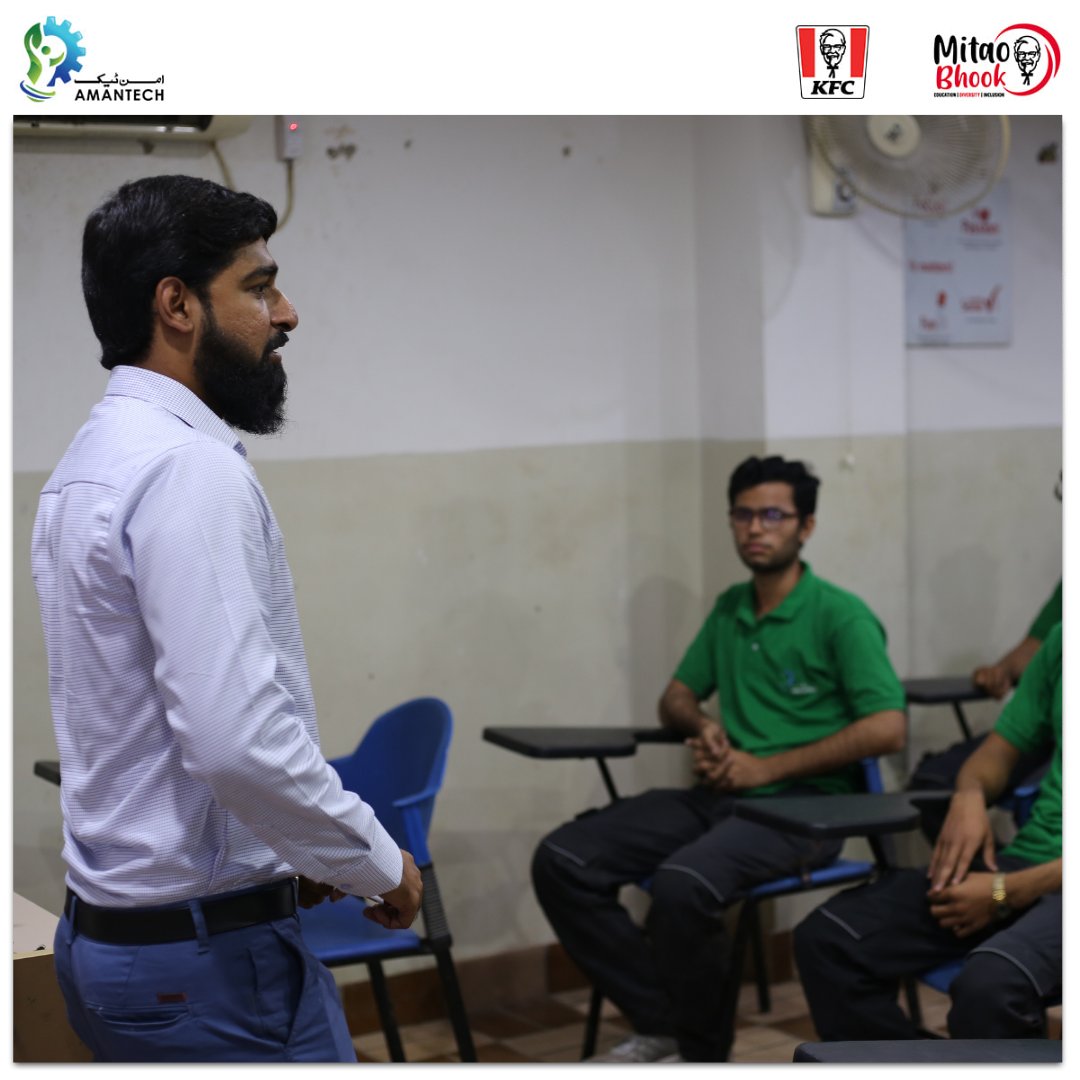 AmanTechAIVT's tweet photo. Our Career Services Department invited So-Safe Water Technologies Ltd. to have a Guest-Speaker Session with students in the Building Electrician trade at AMANTECH, sponsored by KFC #MitaoBhook. Mr. Ehsan Hashmi, Sales and Services Specialist, led the discussion.
#AMANTECH #KFC https://t.co/iaaq8NvTlP