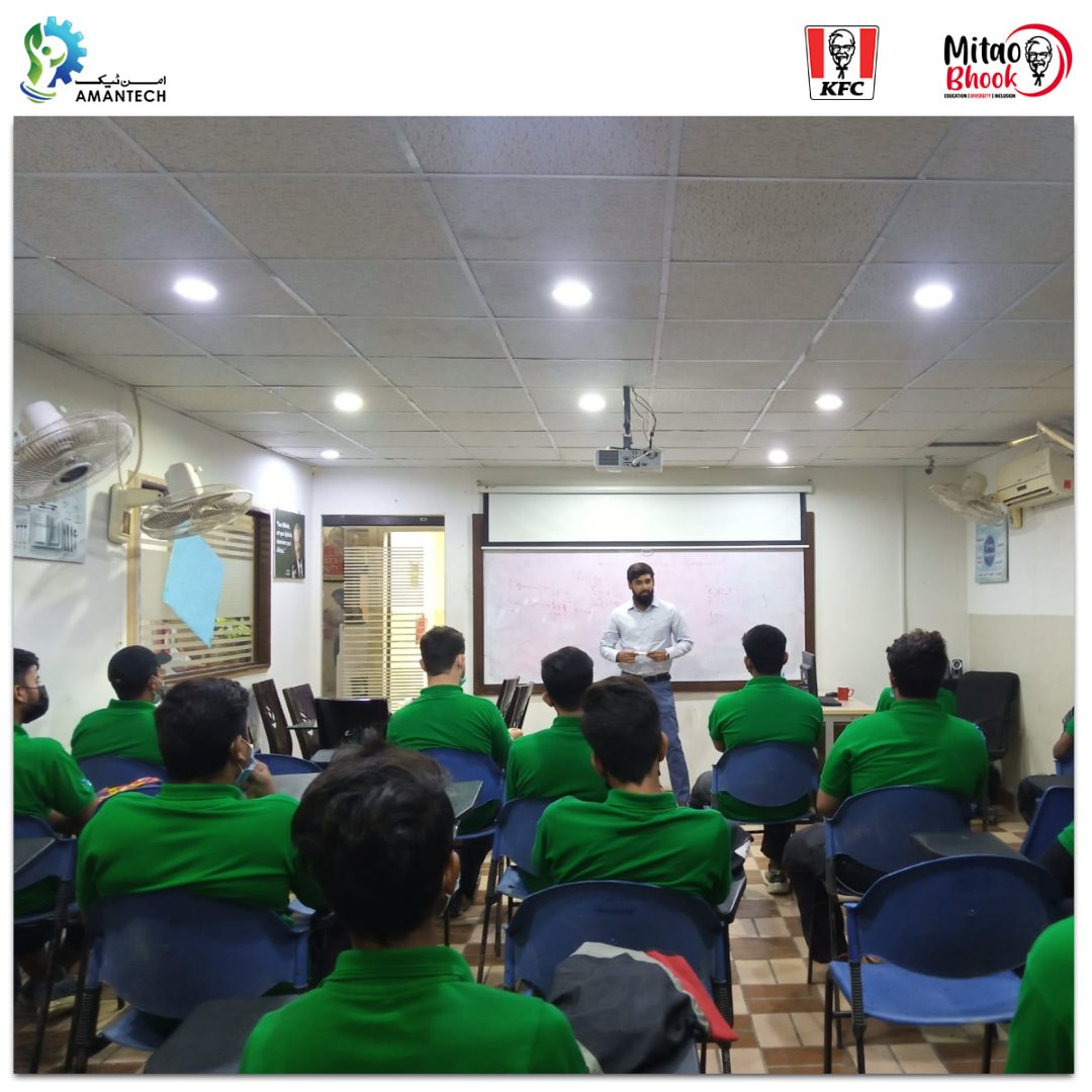 AmanTechAIVT's tweet photo. Our Career Services Department invited So-Safe Water Technologies Ltd. to have a Guest-Speaker Session with students in the Building Electrician trade at AMANTECH, sponsored by KFC #MitaoBhook. Mr. Ehsan Hashmi, Sales and Services Specialist, led the discussion.
#AMANTECH #KFC https://t.co/iaaq8NvTlP