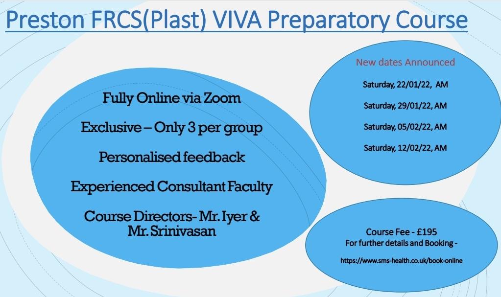 SMShealthuk's tweet photo. Best wishes for those candidates who have recently appeared for the FRCS Plast exams....
We have finalised further sessions for viva Preparatory courses! Hope to see you there. https://t.co/TaC2Aw5foa
