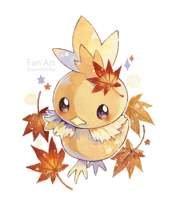 アチャモともみじ🍁🐤
#Pokemon #FANART 