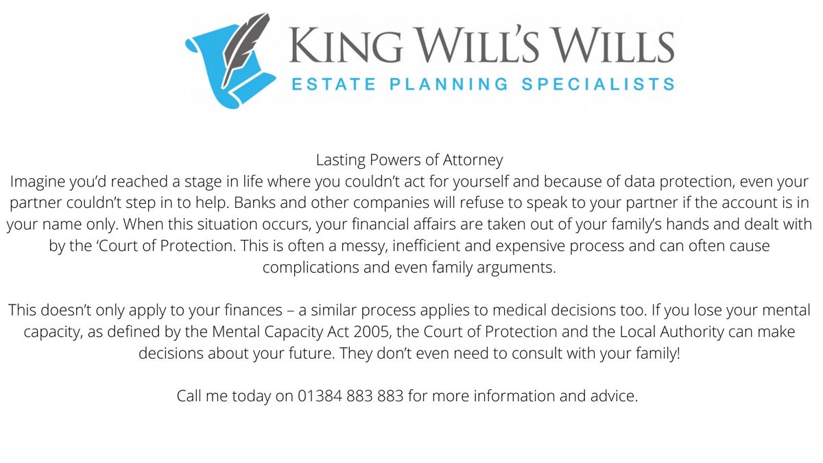 There have been a few 'high profile' cases in the press recently where a Power of Attorney had not been put in place. This is an important document that helps your loved ones have peace of mind should anything happen to you. #WorcestershireHour