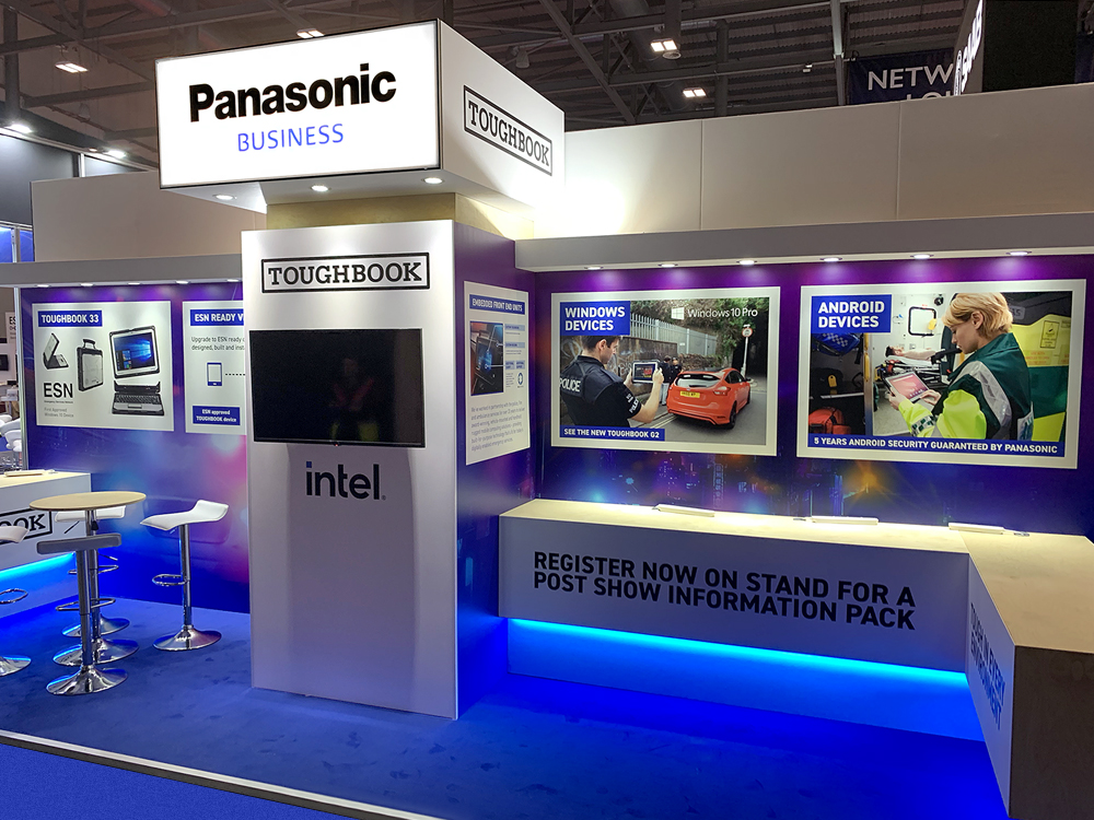 ShapesDesignLtd's tweet photo. Our recent exhibition stand for Panasonic Toughbook at BAPCO 2021.

Are you exhibiting in 2022? We offer new clients a free stand design proposal and costing. Contact: matt@shapesdesign.uk

#publicsafety #BAPCO21 #BAPCO22 #emergencyservices  #design #exhibitionstands #eventprofs https://t.co/33hRjhaMf2