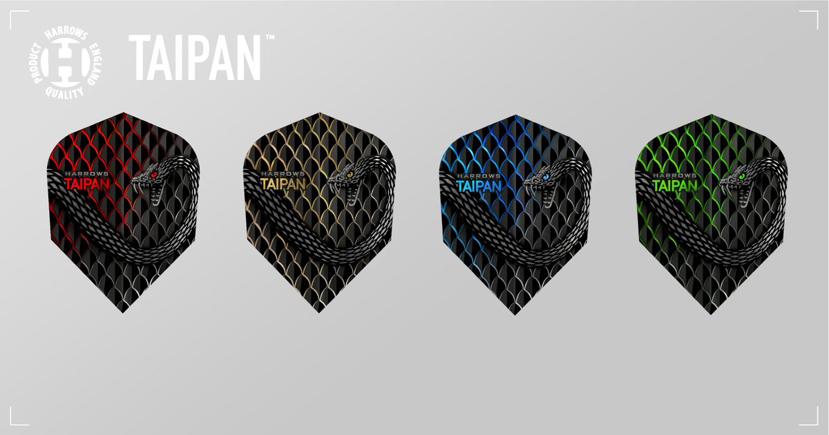 🐍 Taipan Flights 🐍

Printed on tough 100 micron material, Taipan flights are available in 4 stunning colours.

#NewProduct #DefyLimits #Darts