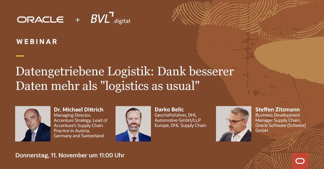 SteffenZitzmann's tweet image. Das #Logistikmanagement muss neu gestaltet werden. Haben Sie hierfür auch die nötige #Datenbasis? Diskutieren Sie mit Experten von @DHL Automotive und @accenture. bit.ly/3bUKfpA