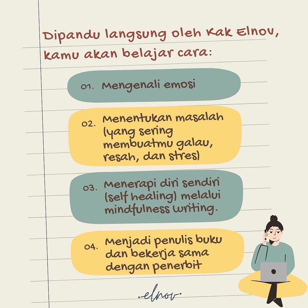 memoarbipolar's tweet photo. Tunggu apa lagi?
Yuk meluncur sekarang juga sebelum full slot✨ Kelas eksklusif. Hanya untuk 20 peserta saja 🥳
Pendaftaran: https://t.co/lzMShy0jeH
#elnov #memoarseorangbipolar #mindfulnesswriting #mindfulnesswritingclass #kesehatanmental https://t.co/U2MOFEySdo