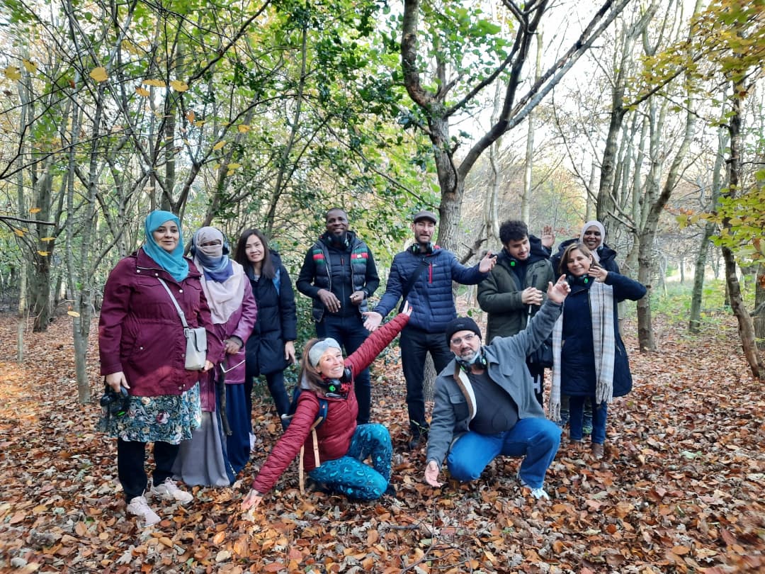 greenspacetrust's tweet photo. Our last session with @edinburghcollege ESOL group today. Totally blessed with a beautiful autumn day. #letstalk #talkandwalk #outdoorlearning #greenprescribing #teamwork https://t.co/vfzHGlYj2N