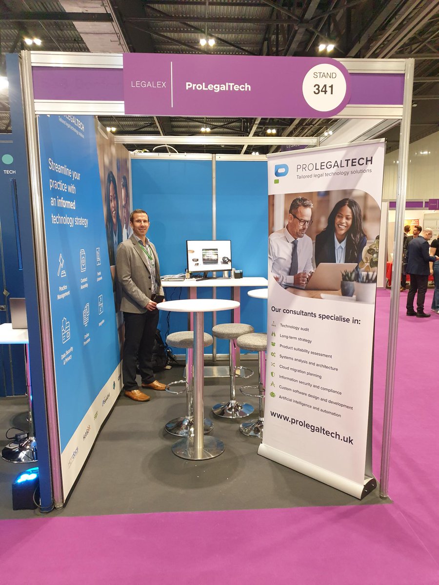 ProLegalTechUK's tweet image. Today we&apos;re talking about tailored legal technology solutions at @LegalexShow. Come visit us for a chat at stand 341.