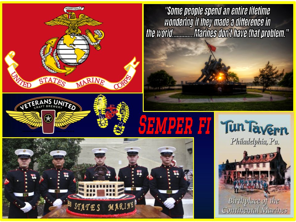 VUbrew's tweet photo. Happy 246th Birthday USMC! ๐
Semper Fi!
Celebrate your birthplace at TUN TAVERN w/ VU! ๐บ
Oorah!
#ilovejax #untappd #JacksonvilleFL #Jacksonville #drinkjax #drinkitinjax #thingstodoinjax #ilovejax #iknowjax #Duuuval #jaxfl #Duval #jaxisrad #yelpjax #northeastfl #floridabeer https://t.co/RBGQB0a2ZE