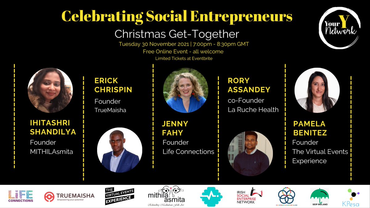 Event Alert!

Join us to our Christmas Get-Together online global networking event

To be inspired, learn and connect with like minded individuals from all over the world

Grab your Free ticket now >>> eventbrite.ie/e/christmas-ge…

#socent #socentIRL #socentEU #socialimpact