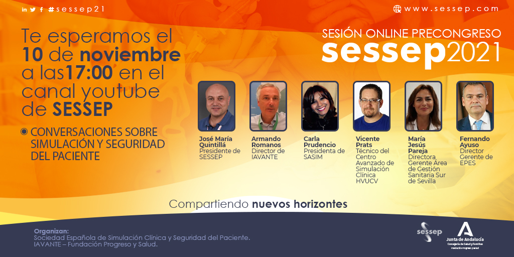IAVANTE_FPS's tweet photo. ¡Hoy es el día! Tenemos una cita virtual a las 17:00 h. en el enlace https://t.co/ybScdoURIO en la sesión previa #SESSEP21. @fayusob, #EPES, @iriscarla2001 de @sasimcomunidad, @vicente_prats_m de @UCV_svm y @MaraJesspareja1 @saludand conversarán sobre #simulación @Sessep_Esp https://t.co/Y5wPCoSa8L