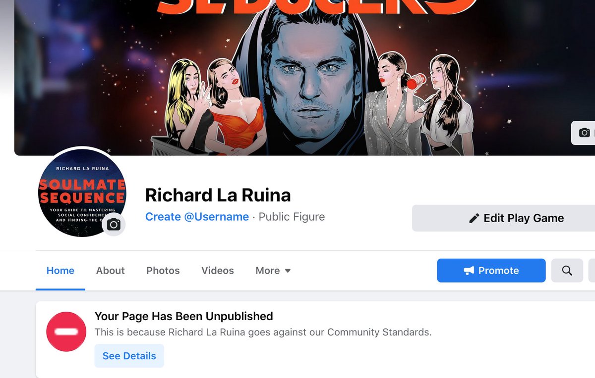 "Richard La Ruina goes against our Community Standards" 😂