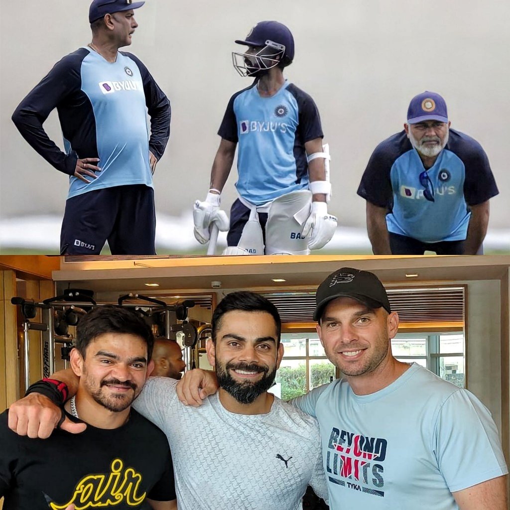 AjinkyaRahane13's tweet photo. Congratulations & Thank You to Ravi Shastri and his staff, Comprising of Bharat Arun, Vikram Rathour, Ramakrishnan Sridhar, and Nick Webb on a Successful Tenure at the Helm of 🇮🇳. 🤗
.
#AjinkyaRahane #RaviShastri #ViratKohli #vikramrathour #bharatarun #sridhar #nickwebb https://t.co/DpTuOTk1cF