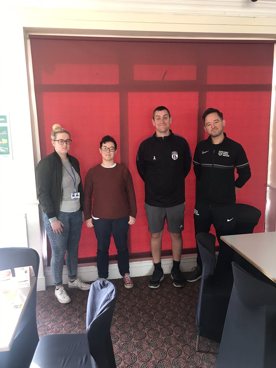 NowCounselling's tweet photo. Thanks so much @EdinburghSteps of @apexscotland for joining our #mentalhealth and #employment group this morning @streetsoccerSCO #Edinburgh to offer opportunities to our players for training and further support β½οΈ#SameTeam
#PositiveChangeThroughFootball https://t.co/oJ1YK8Dgjr