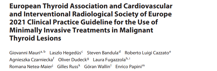 ETF_IRtrainees's tweet photo. Percutaneous treatments of #thyroid malignancy.  Where are we? The current joint #guidelines from @ETA_Thyroid and @cirsesociety: https://t.co/NEiJGWsXvn https://t.co/YqECQOO5JM