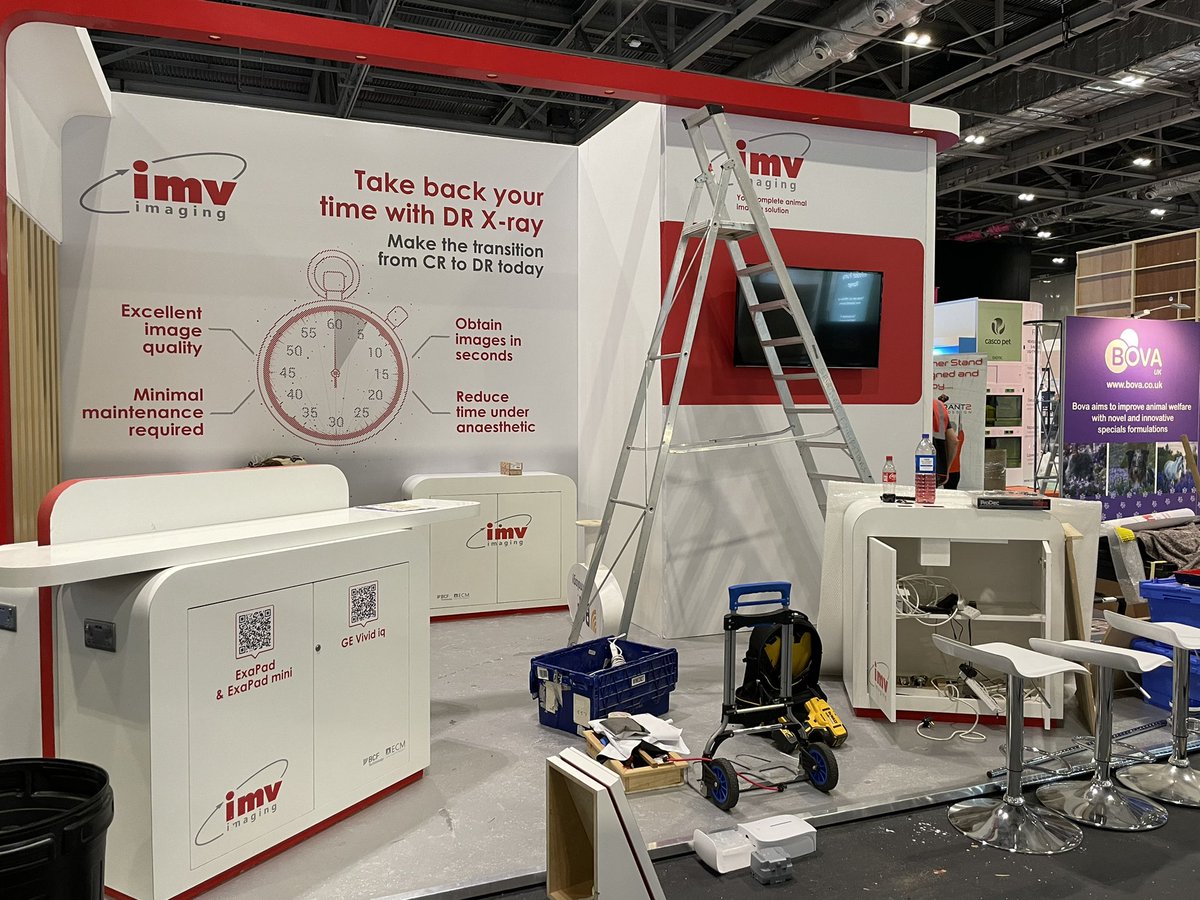 gavinbcf's tweet photo. As ever @IMVimaging and @imvtechnologies the attention to the detail is spot on! Preparing for #vetshows in London #LVS2021 Come Visit us at P30 https://t.co/9osWryBqsA
