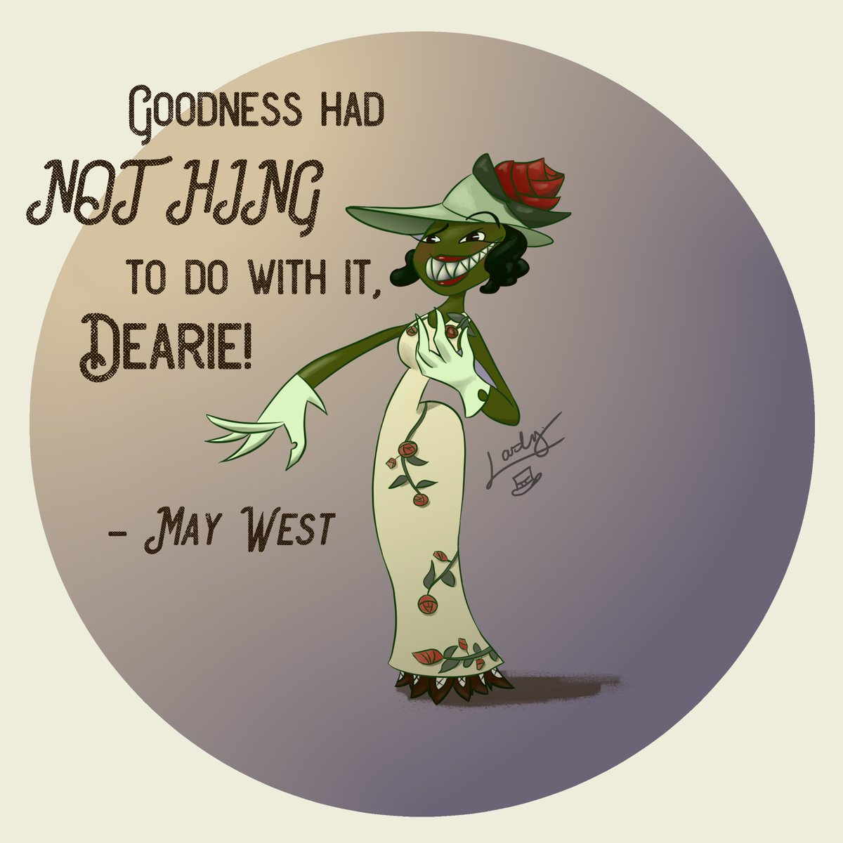 larlystudioz's tweet photo. So I stumbled upon this amazing dress by designer Ann Lowe, and decided it was something my fave villianess Ms. Flora would wear. And this awesome Mae West Quote. Seriously, tho, look her up! She's dope!
#annlowe #fashiondesign #webcomic #villain #badgirl #maewestquote #DUHcomic https://t.co/BKFdqYGA7L