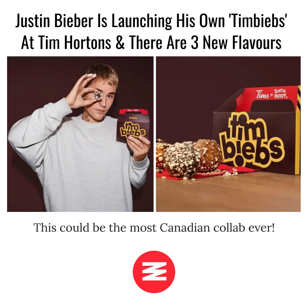 NarcityCanada's tweet photo. Justin Bieber Is Launching His Own 'Timbiebs' At Tim Hortons &amp; There Are 3 New Flavours

Full Article Here! 👉  https://t.co/7lIgs7csRl

#narcitycanada
#canadanews
#canada https://t.co/o8ZZL4BjKH